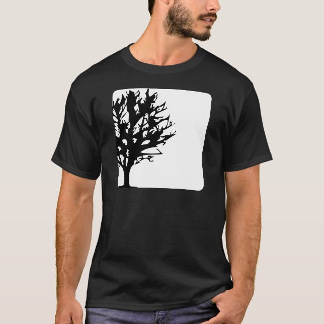 T-shirt arbre dans la boîte blanche/noir (Devant)