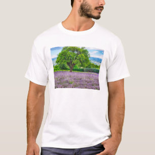 T-shirt Arbre dans un champ de lavande, France