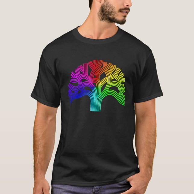 T-shirt Arbre d'arc-en-ciel de fierté d'Oakland (Devant)