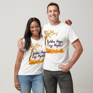 T-shirt Arbre D'Automne Avec Feuilles En Chute