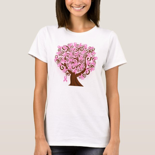 T-shirt Arbre de cancer du sein de Hanes d'espoir (Devant)
