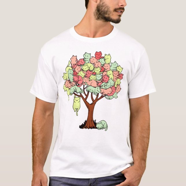 T-shirt Arbre de chat Cool d'été Arbre de  Amoureux des ch (Devant)