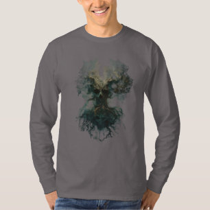 T-shirt Arbre de crâne Surréaliste Dark Nature Manches Lon