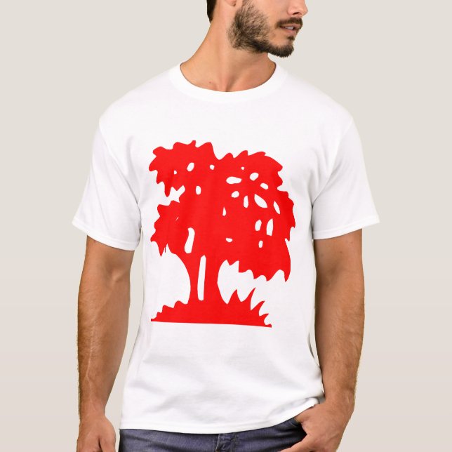 T-shirt Arbre de dessin animé - Rouge (Devant)