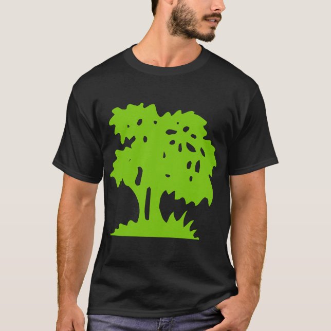 T-shirt Arbre de dessin animé - Vert martien (Devant)
