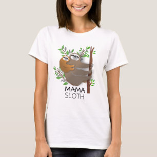 T-shirt Arbre de Escalade Mama Sloth avec la Sloth Baby su