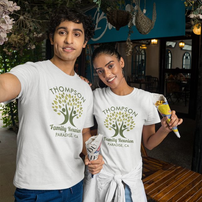 T-shirt Arbre de famille moderne et verte Reunion (Créateur téléchargé)