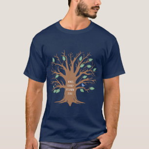 T-shirt Arbre de famille personnalisé avec feuilles et ois