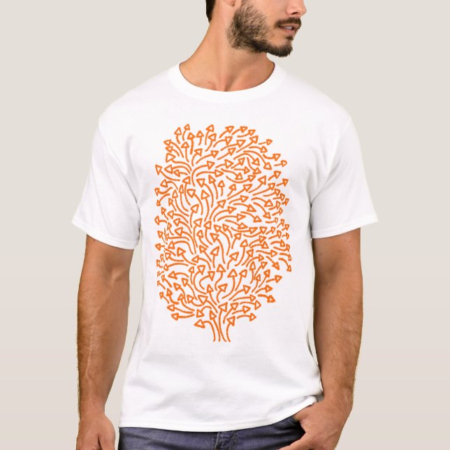 T-shirt Arbre de Flèches - Orange sur Fond Clair (Devant)