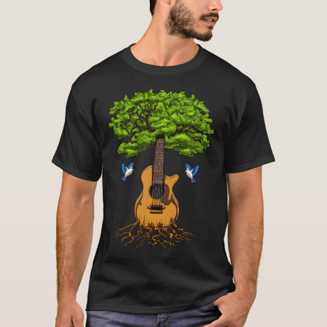 T-shirt Arbre de guitare acoustique (Devant)