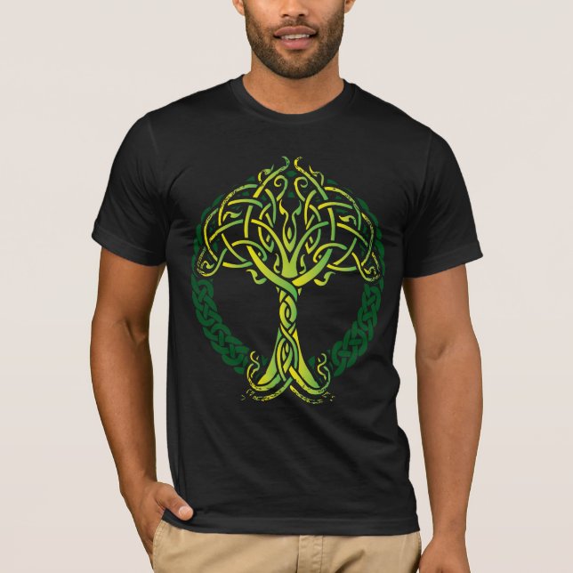 T-shirt Arbre de Knotwork de Celtic de Viking de la vie (Devant)