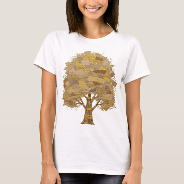 T-shirt Arbre de la connaissance gris foncé Design gras (Devant)