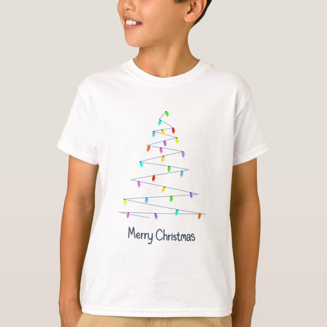 T-shirt Arbre de lumières de Noël (Devant)