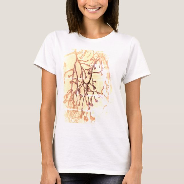 T-Shirt Arbre de Nature Abstraite Neige (Devant)
