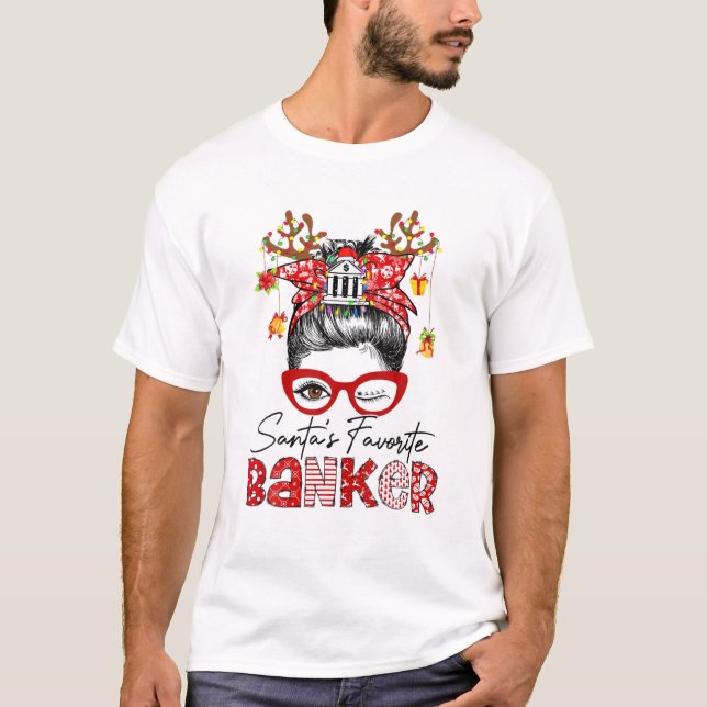 T-shirt Arbre de Noël à cheveux Bun (Devant)