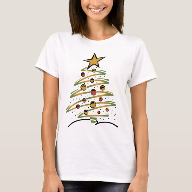 T-shirt Arbre de Noël abstrait (Devant)