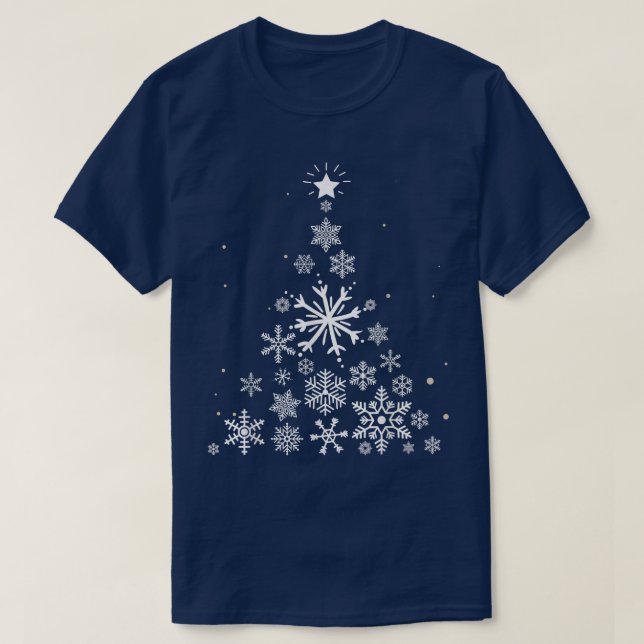 T-shirt Arbre de Noël amateur de flocon de neige drôle  (Design devant)