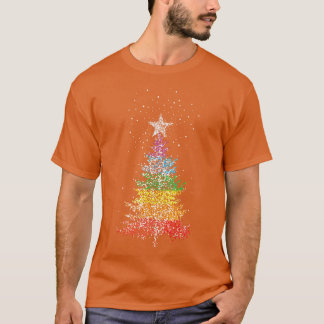 T-shirt Arbre de Noël Arbre de Noël Arbre arc-en-ciel Coul