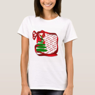 T-shirt Arbre de Noël avec cadre photo en ruban rouge