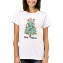 T-shirt arbre de Noël avec Coquette Bow