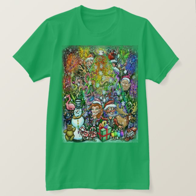T-shirt Arbre de Noël avec des minces (Design devant)