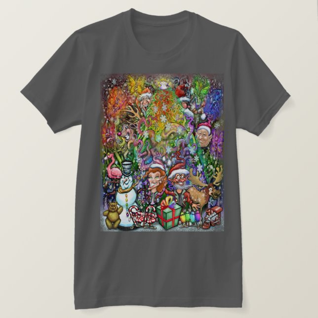 T-shirt Arbre de Noël avec des minces (Design devant)