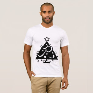 T-shirt Arbre de Noël avec la chemise noire et blanche