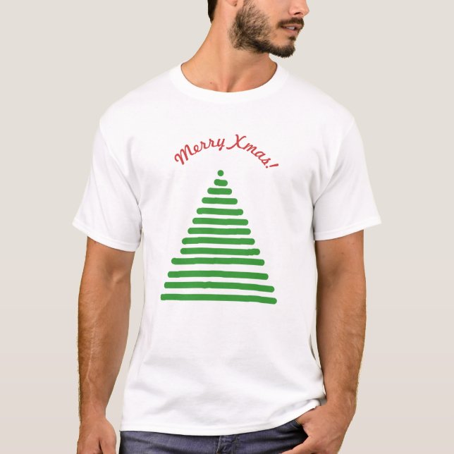T-shirt - Arbre de Noël avec Texte Arché (Devant)