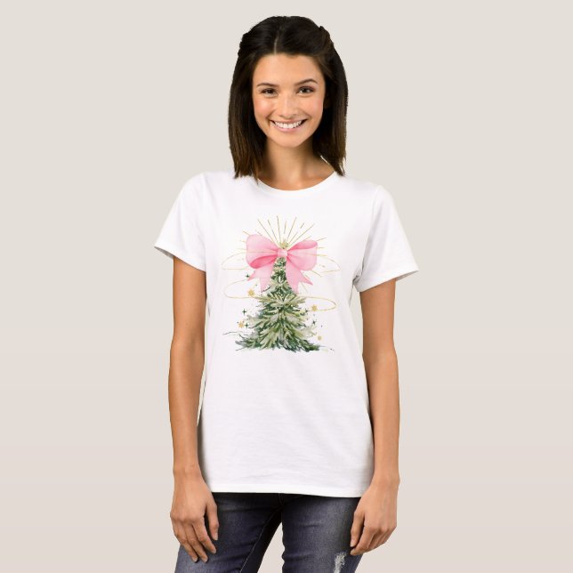 T-shirt Arbre de Noël Bow (Devant entier)