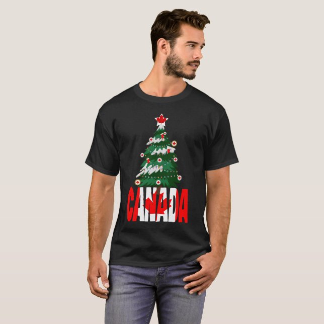T-shirt Arbre de Noël Canada Chandail Laide X-mas canadien (Devant entier)