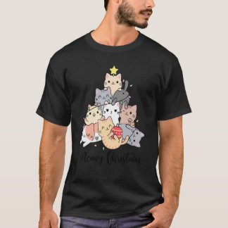 T-shirt Arbre de Noël Chat Catmas Xmas Enfants Filles Garç