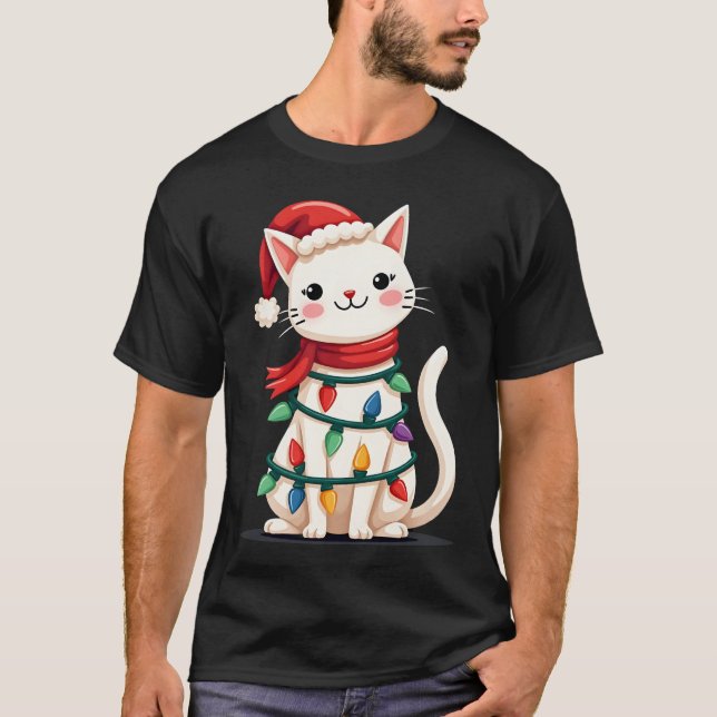 T-shirt Arbre de Noël Chat Noël (1) (Devant)
