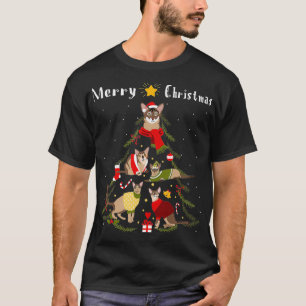T-shirt Arbre de Noël Chausie Amoureux des chats Xmas Prop