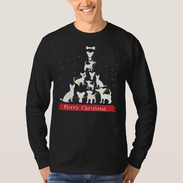 T-shirt Arbre de Noël Chihuahua pour Chihuahua Noël T (Devant)