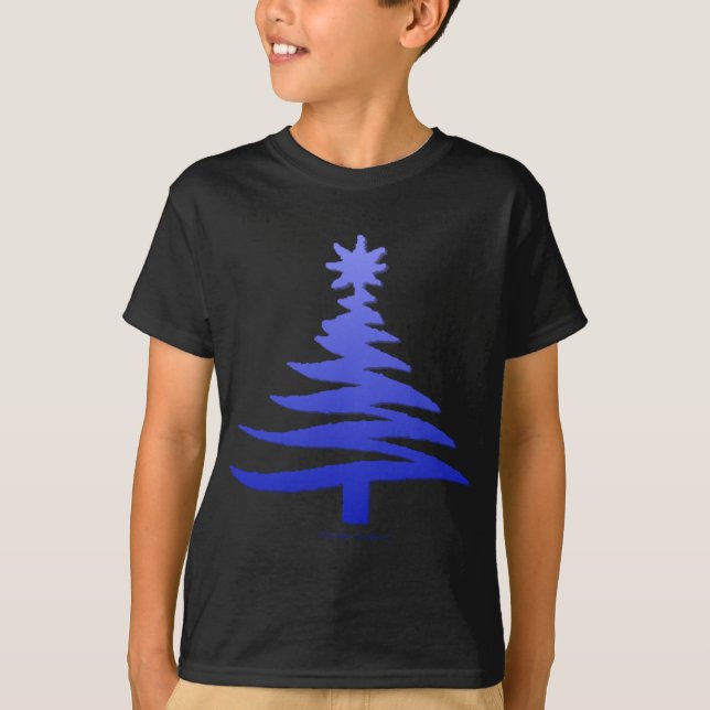 T-shirt Arbre de Noël Cobalt bleu (Devant)