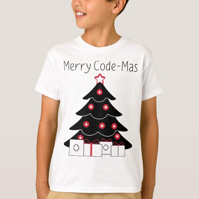 T-shirt Arbre de Noël codage chemise joyeux Code-mas (Devant)