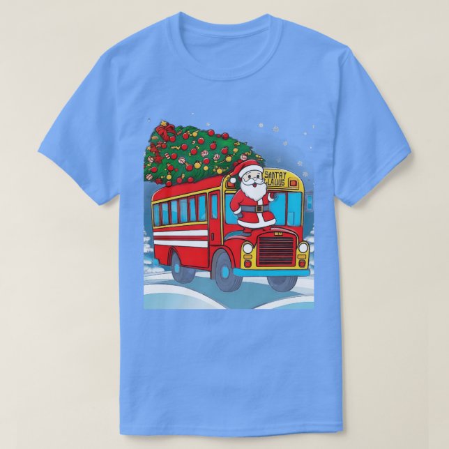 T-shirt Arbre De Noël Conducteur D'Autocar Adultes Et Enfa (Design devant)