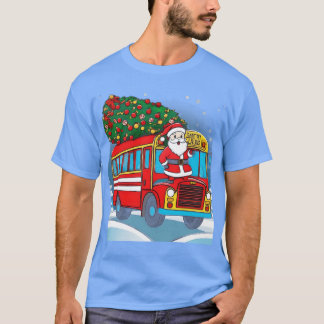 T-shirt Arbre De Noël Conducteur D'Autocar Adultes Et Enfa