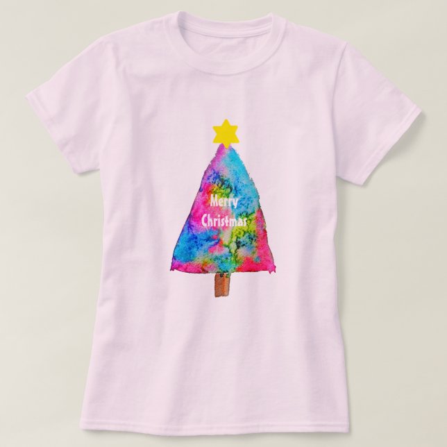 T-shirt Arbre de Noël couleurs funèbres modernes (Design devant)