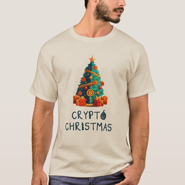 T-shirt Arbre de Noël Crypto - Bitcoin (Devant)