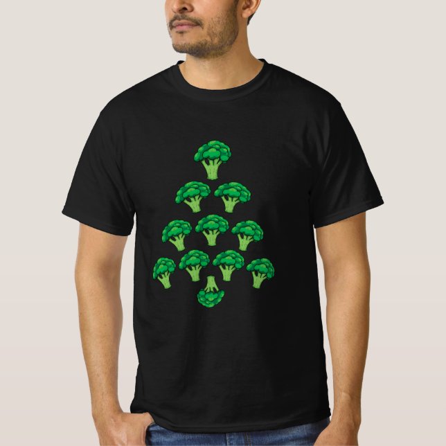 T-shirt Arbre de noël de Brocoli vegan (Devant)