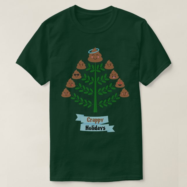 T-shirt Arbre de Noël de caca heureux vacances merdique dr (Design devant)
