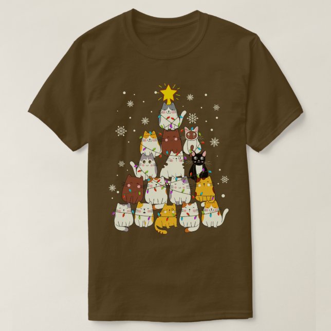 T-shirt Arbre de Noël de chat 1 (Design devant)