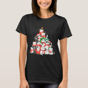 T-shirt Arbre de Noël de chat Amoureux des chats drôle
