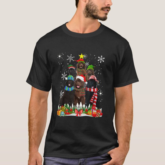 T-shirt arbre de Noël de chien (Devant)