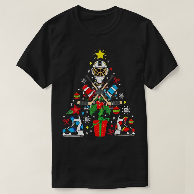 T-shirt Arbre de Noël de hockey sur glace TTA (Design devant)