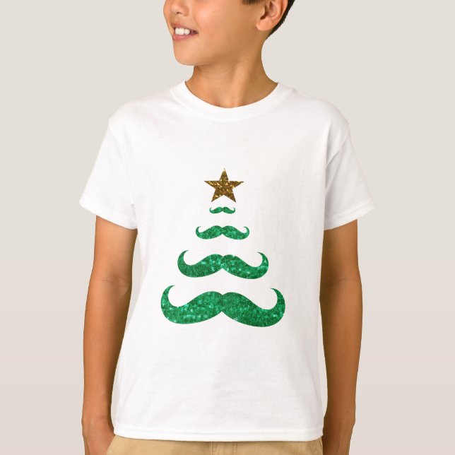 T-shirt arbre de noël de la moustache (Devant)