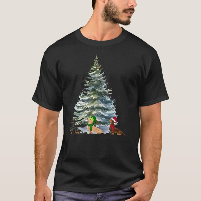 T-shirt Arbre de Noël de la Saint-Hubert Vacances Drôle Ch (Devant)