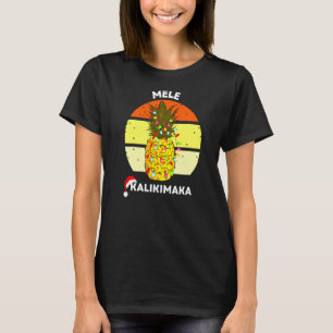 T-shirt Arbre de Noël de l'ananas hawaïen Mele Kalikimaka