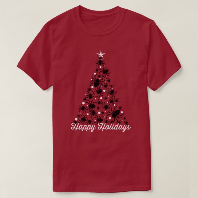 T-shirt Arbre de Noël de l'araignée des festivals (Design devant)